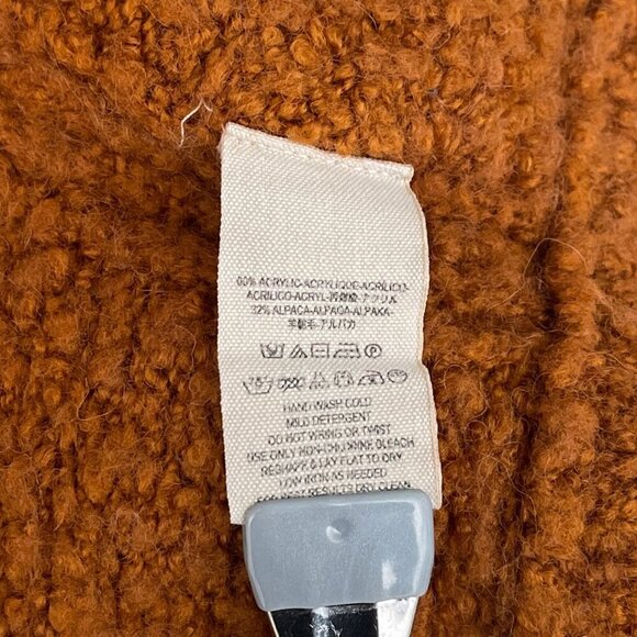 Free People Women Sweater Alpaca Oversized Fuzzy Knit Long Sleeve Deep V-Neck XS - Picture 8 of 13